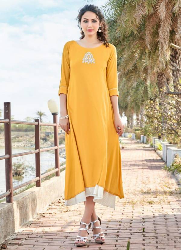 White Stone Pure Modal Viscose Khantil and Hand Work Kurti With Cotton Inner Designer Kurti Collection 4021-4025